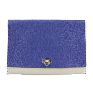 FENDI Blue Leather Clutch Bag